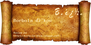 Borbola Ákos névjegykártya