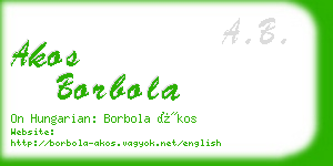 akos borbola business card